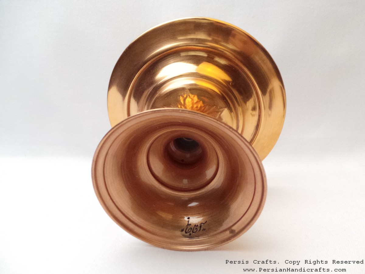 Turquoise Stone & Copper Candy/Nut Pedestal Bowl Dish HTI2011 Persiada